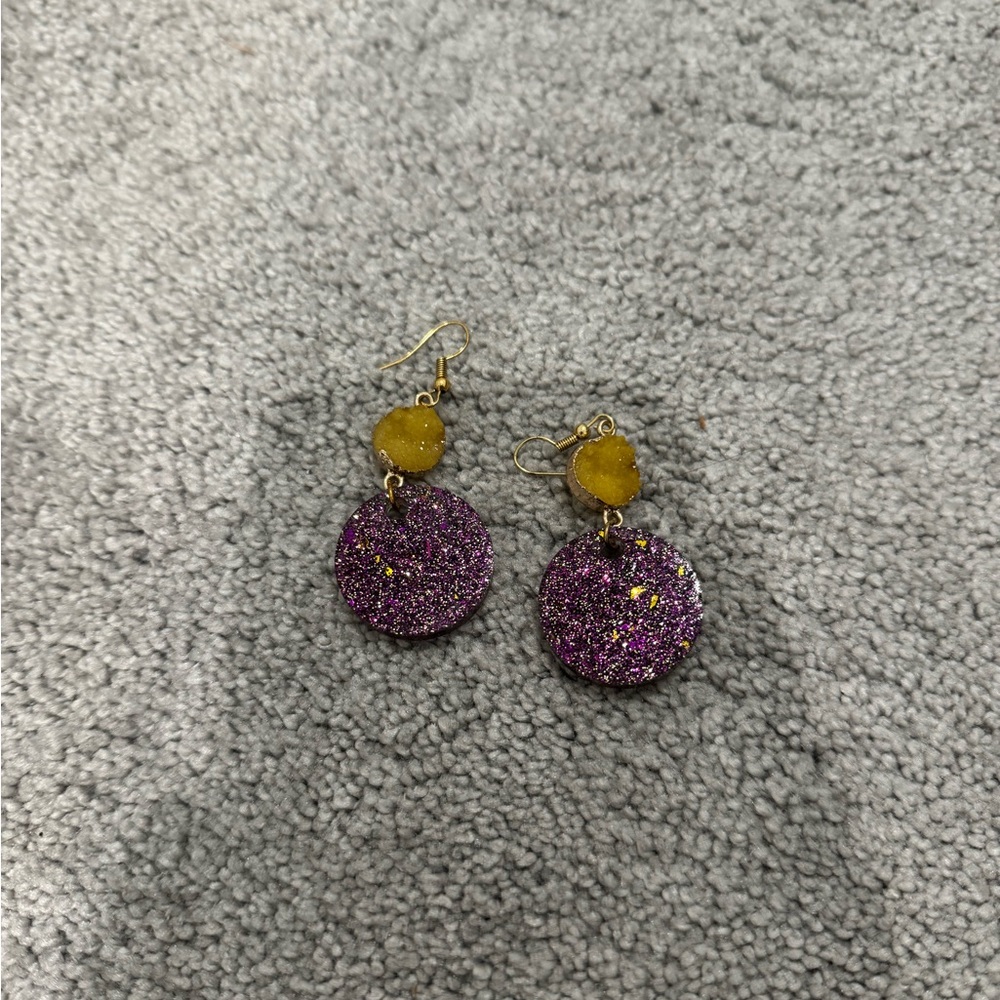 Purple & Gold LSU Earrings